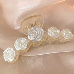 Beautiful White Rose Bridal Hair Clip
